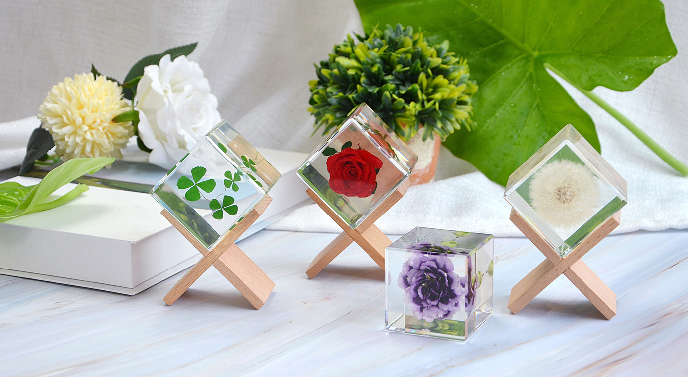 【千年虫】幸运方块自然文创 高透明亚克力树脂水晶胶礼品工艺品