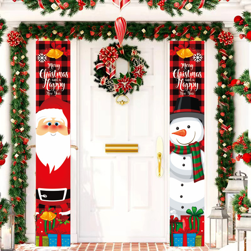 2022 New Amazon Christmas Couplet Festival Party Decoration Flag Christmas Couplet Porch Hanging