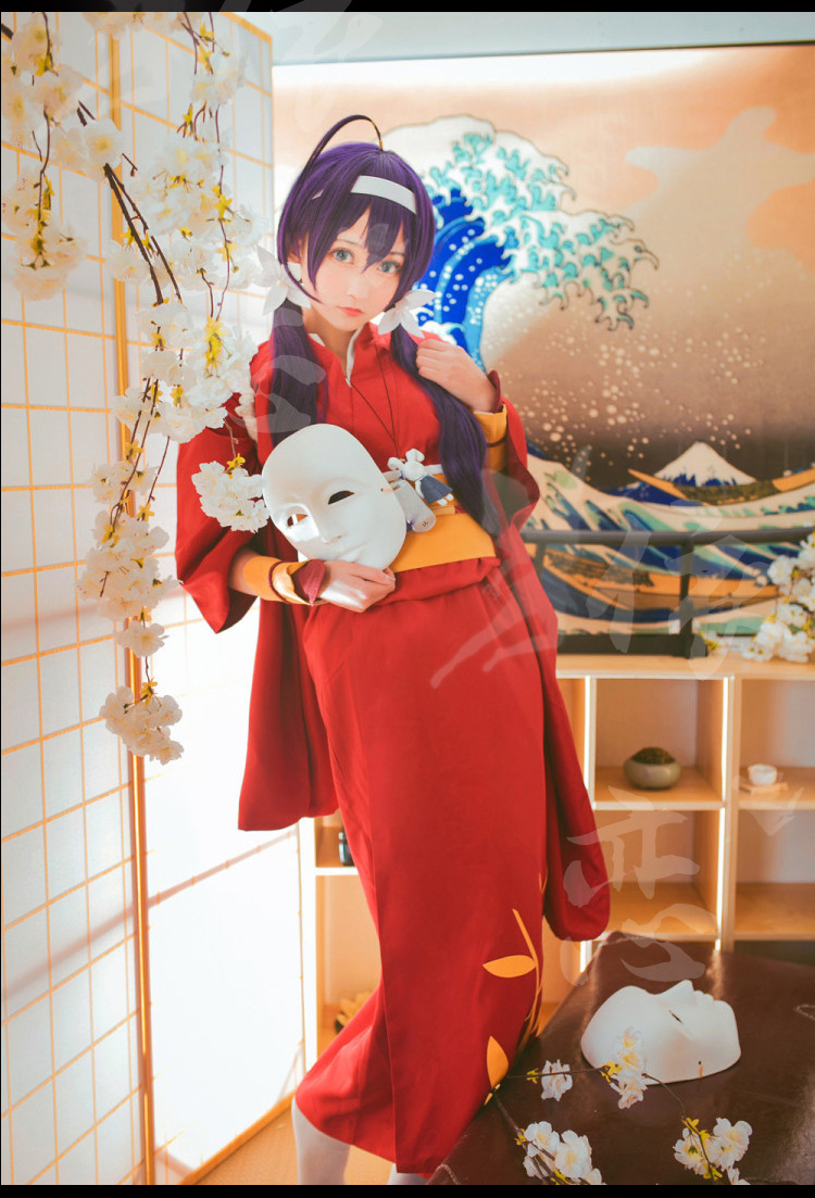 文豪野犬泉镜花cosplay动漫和服影楼红色个人写真和服浴衣表演服