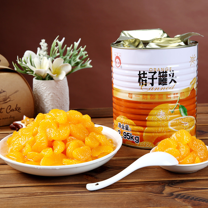 橘子罐头3kg整箱批发新鲜糖水水果桔子罐头水果捞午后休闲零食