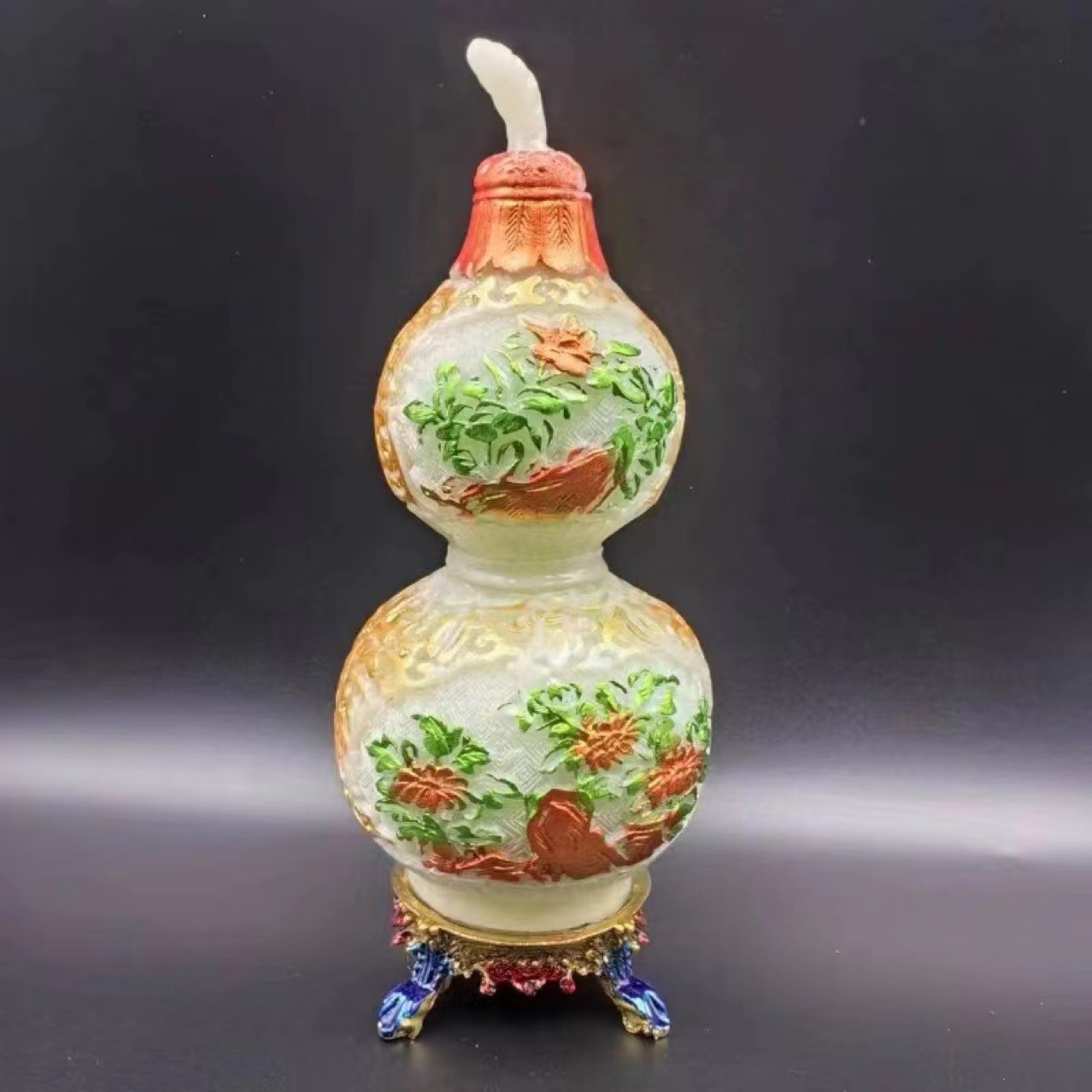 树脂工艺金属镶嵌夜光葫芦摆件古玩工艺品基地支持代发批发对接