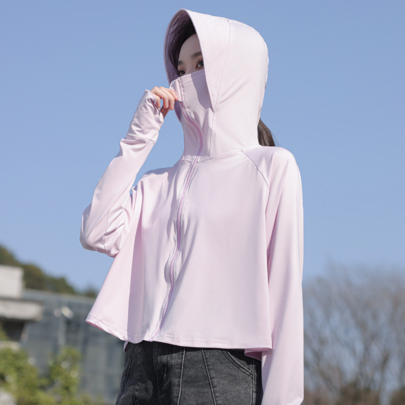 2023 Douyin Online Influencer under Focus Same UPF50 + Ice Silk Sun Protection Clothing Female UV Protection Wind Shield Sun-Protective Clothing Female