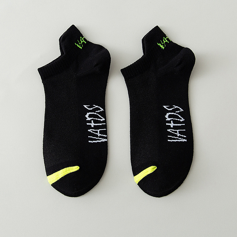 Socks Men's Summer Thin Ins Trendy Bright Color Mesh Heel Embroidered Low Cut Socks Candy Color Men's Socks