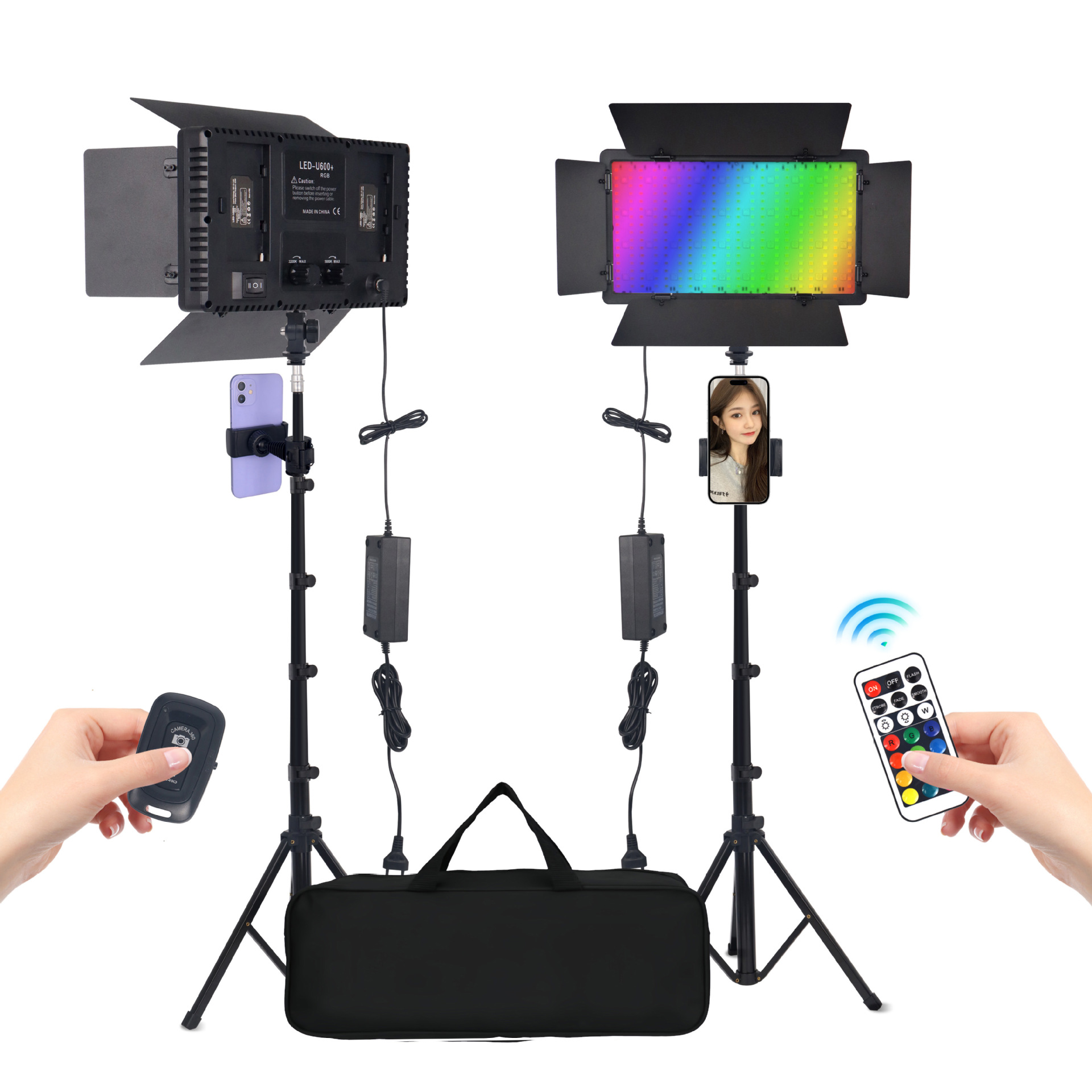 portable u600 panel light mobile phone selfie live rgb fill light dedicated video shooting fill light led floor