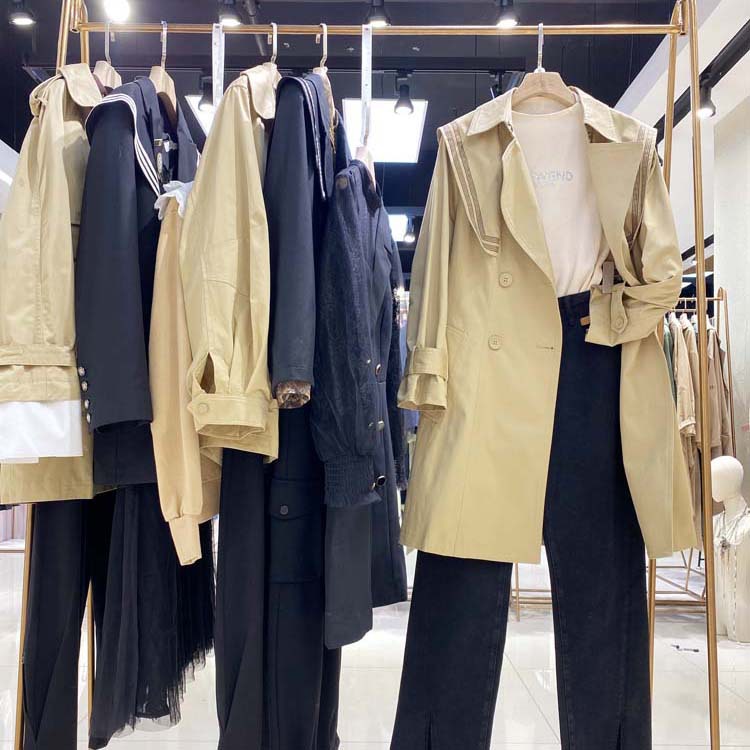 魔美名作2022春季新款中长款风衣女剪标撤柜尾货清仓品牌折扣女装