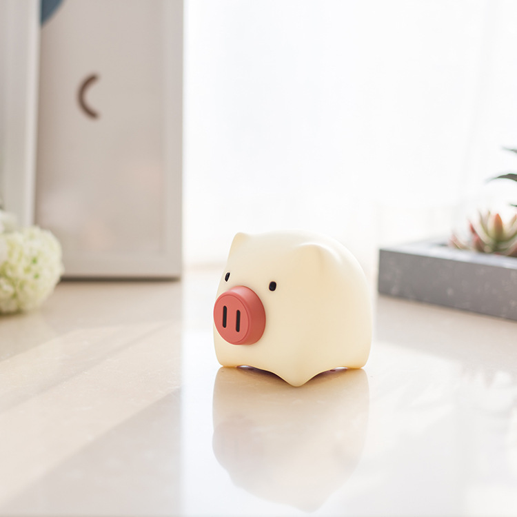 Creative Night Pig Silicone Night Light Rotary Switch Timing Usb Children Bedside Night Baby Feeding Gift