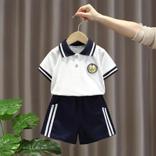 儿童polo衫套装夏季韩版童装幼儿园园服短袖小学生校服英伦风班服