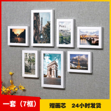 家居欧式照片墙装修装饰公司效果图房地产装饰画挂画组合相框墙