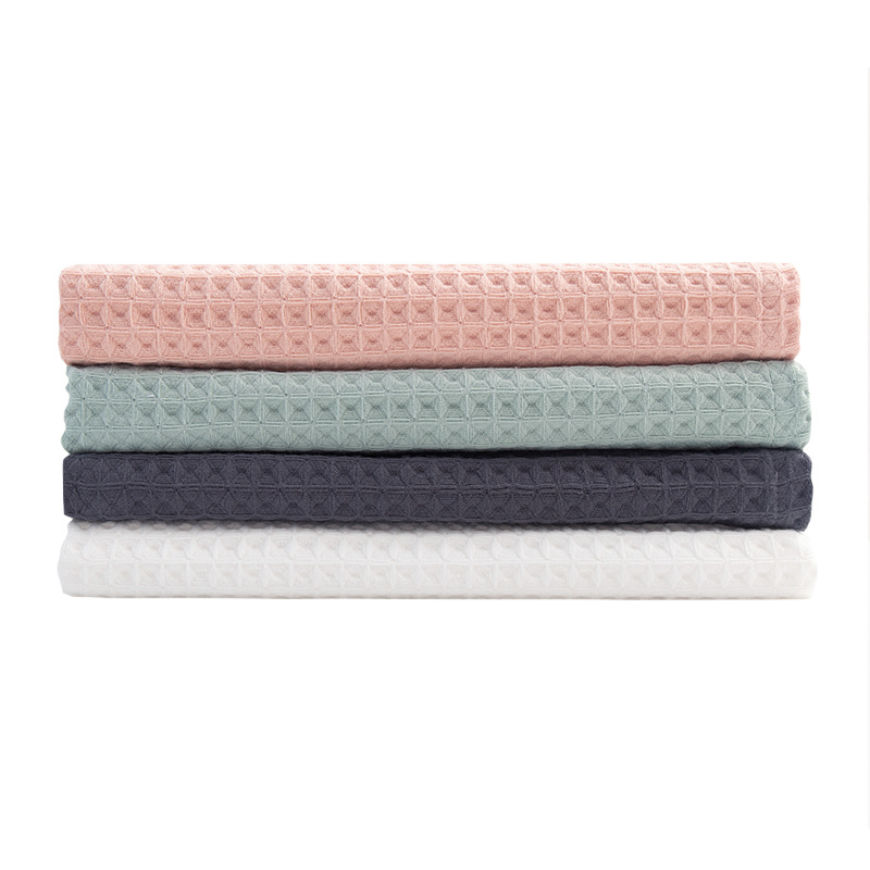 Cotton Double-Layer Waffle Honeycomb Towelette Bath Towel Set Three-Piece Set Gift Box Pure Cotton Absorbent Group Purchase