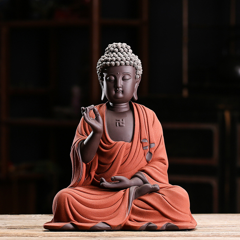 如来佛祖大号佛像摆件紫砂禅意释迦摩尼家居客厅阿弥陀佛玄关