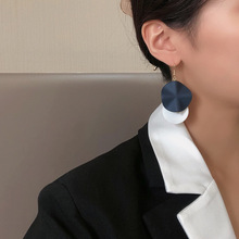 日韩个性夸张不规则大圆片耳钩气质网红款烤漆撞色耳环时尚显脸瘦