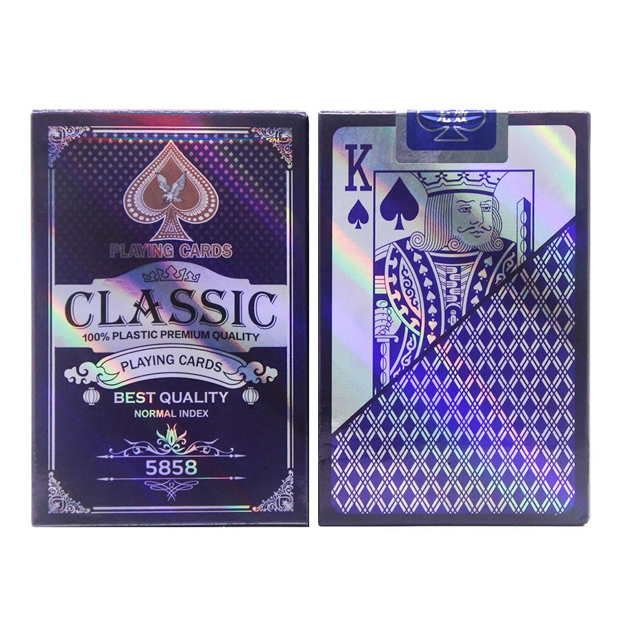 5858 Plastic Playing Cards Waterproof Anti-Folding Washable Thickened Wear-Resistant Frosted Landlord Playing Cards Factory Customization