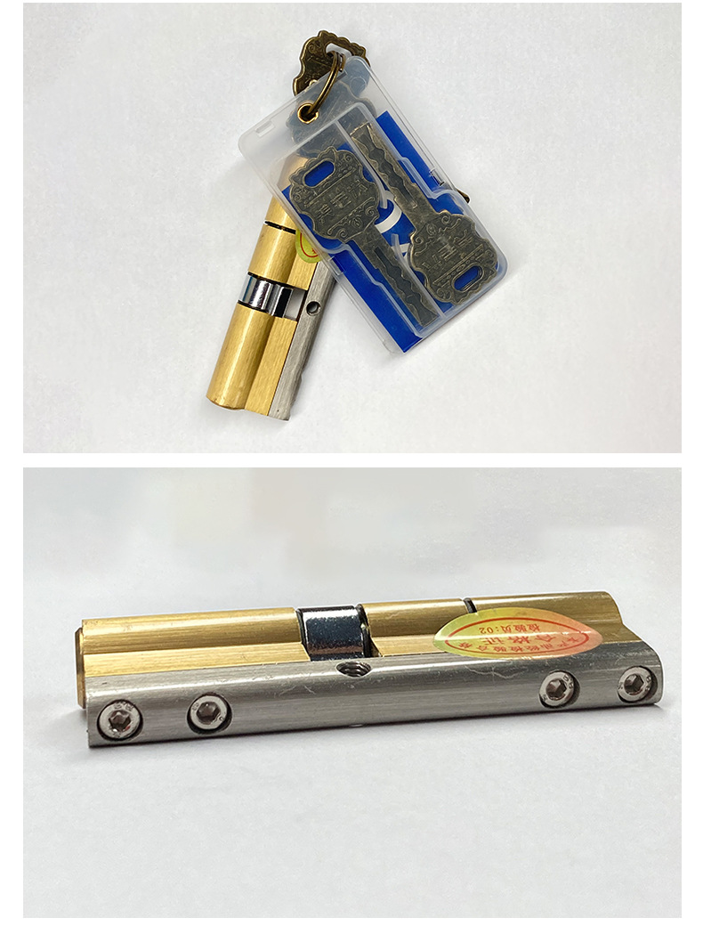直供锁芯c级ab叶片铜锁芯 防盗门锁芯ab单排弹子锁芯纯铜双面双开