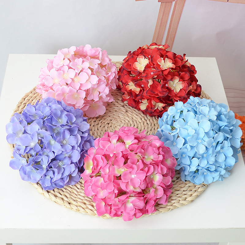 仿真花 婚礼堂路引背景花墙拍摄道具 加密大绣球90钱碎花绣球花头