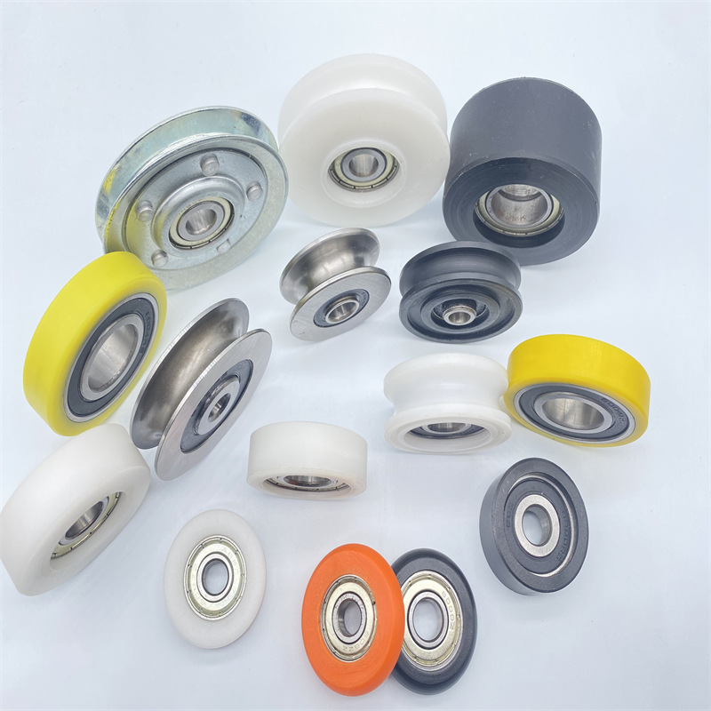 定做包塑包胶轴承滑轮流水线输送带导轨道轮流利轮来福轮滚轮吊轮