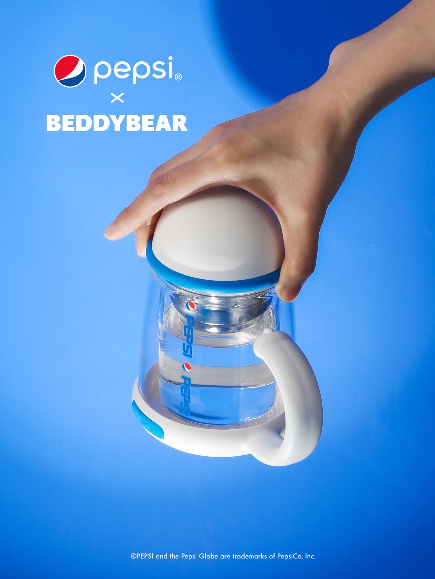 杯具熊百事可乐双层玻璃杯夏季创意办公杯猫咪手柄家用水杯杯子