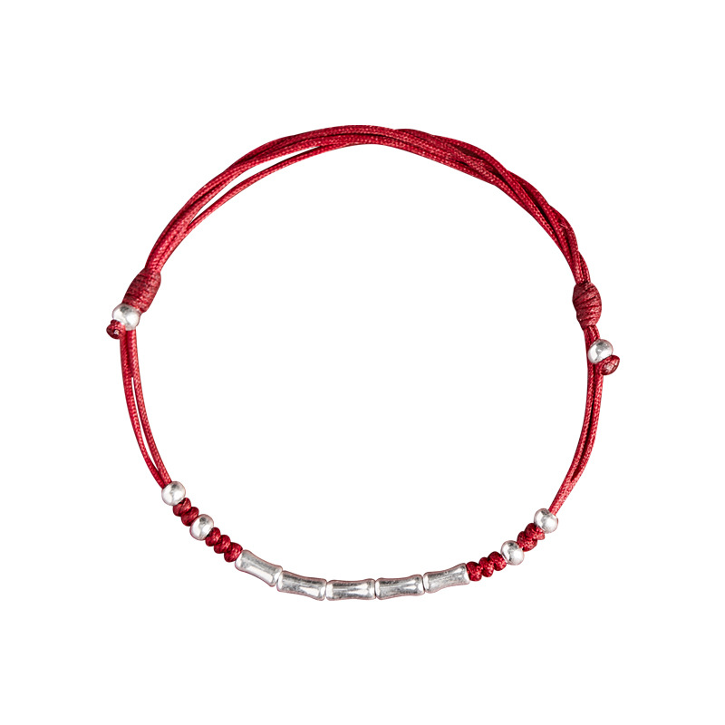 Postgraduate Entrance Examination Ashore Bracelet Girls Carrying Strap Lucky Bamboo Red Rope 2023 New Special-Interest Design Anklet Female Gift