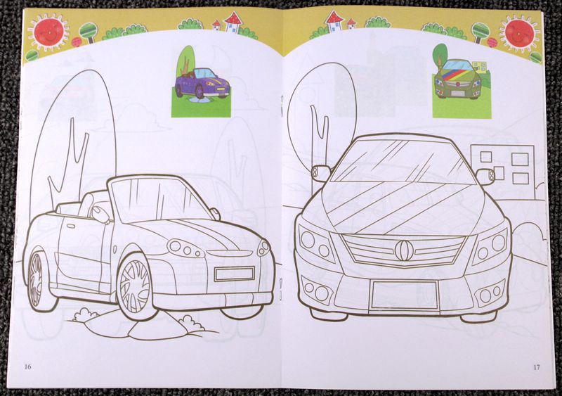 汽车酷车涂色画儿童宝宝画画本涂鸦填色绘画册幼儿启蒙入门起步书