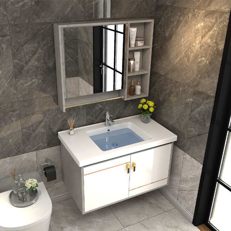 Ceramic Whole Washbin Bathroom Cabinet Combination Modern Minimalist Hanging Wash Basin Washbasin Cabinet Bathroom Table