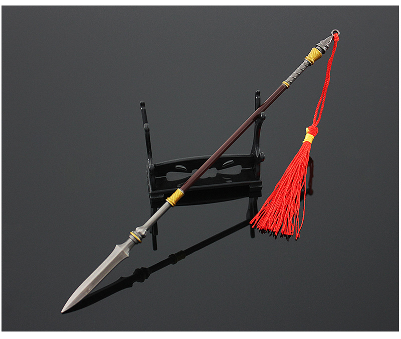 三国赵子龙兵器模型22厘米赵云豪龙胆长枪全金属工艺品摆件