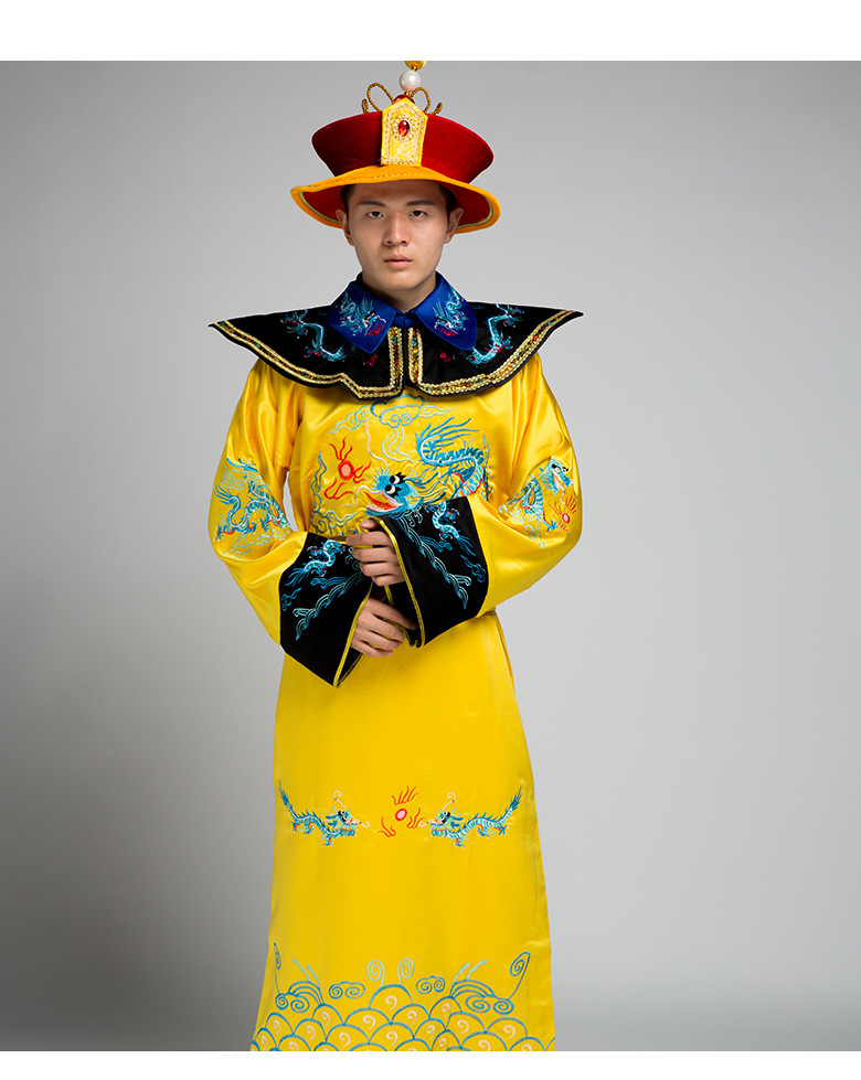 一件代发龙袍皇帝服装古装cos古代清朝服装明朝汉服绣龙黄上男装