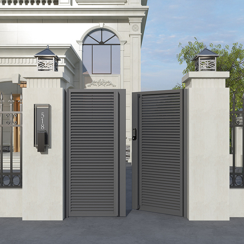 庭院小门对开不锈钢别墅大门门户铝合金铁艺侧门庭院门花园入户