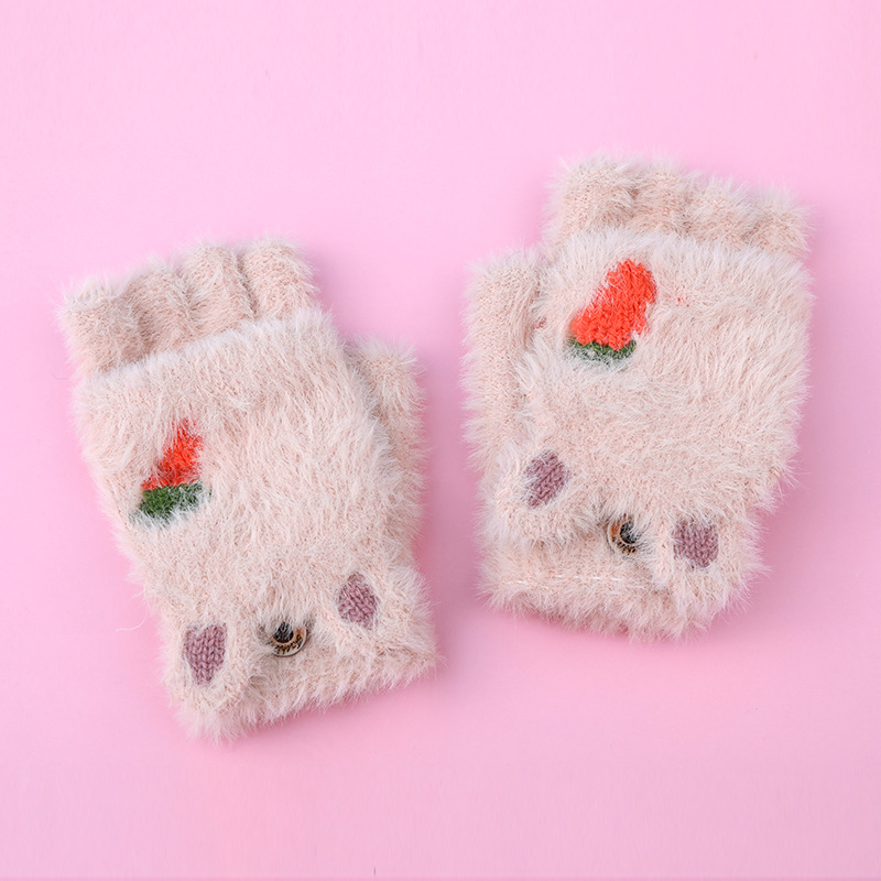 Winter Children's Knitted Gloves Cute Radish Rabbit Cold-Proof Warm Gloves Student Writing Gloves