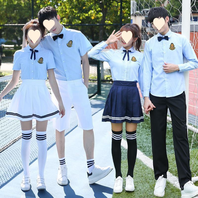 校服套装中学生夏季学院风初中生高中生班服小学生毕业季拍照服装