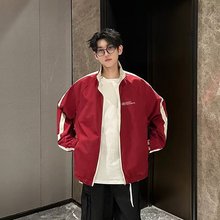 正反两面穿立领棉服男款春秋青少年外套时尚hiphop潮牌情侣面包服