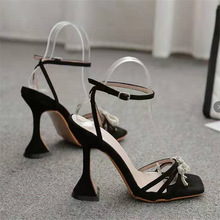 欧洲站新款跨境欧美水钻酒杯跟大码女士高跟凉鞋女Heels Sandals