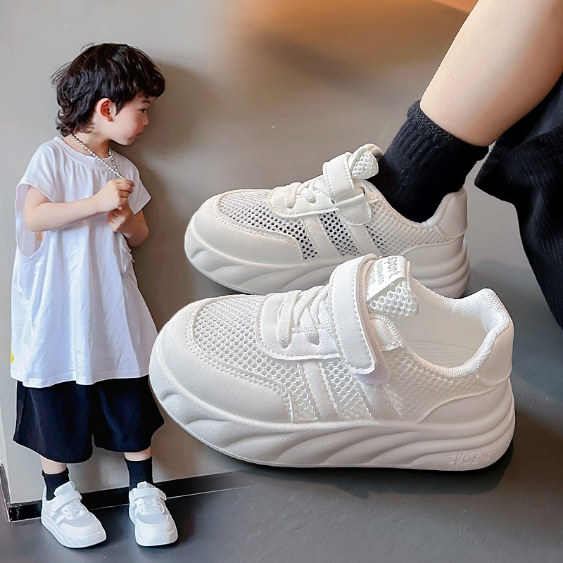 boy white shoes girls‘ white sneaker children‘s sneakers kindergarten primary school children‘s running shoes mesh breathable