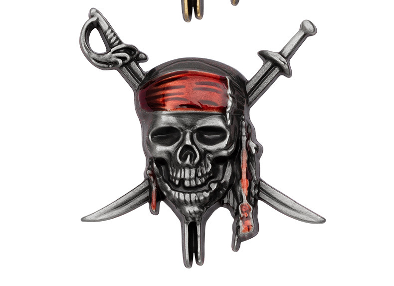 汽车3d立体加勒比海盗金属骷髅头车贴车身划痕装饰贴创意贴后尾标