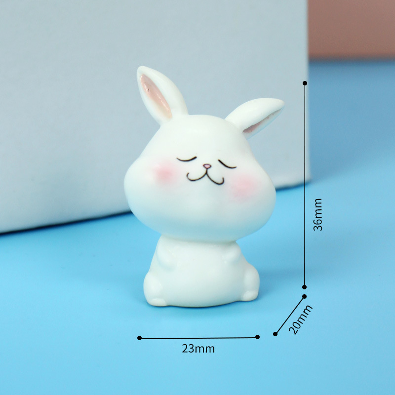 Resin Crafts Simulation Animal Cartoon Cute Bunny Ornaments Desktop Home Decorations Micro Landscape Wholesale