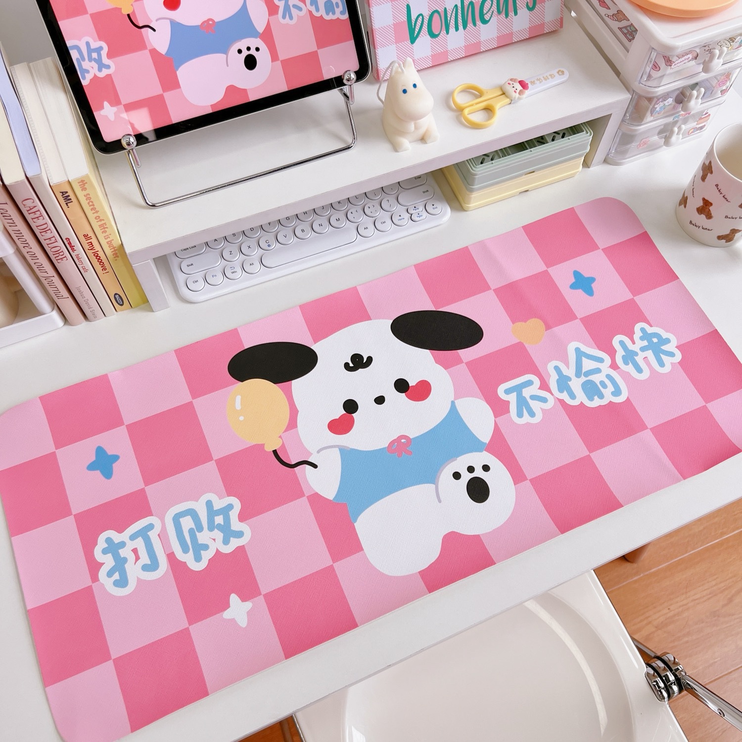 Original Design Desk Pad Cartoon Leather Table Mat Desk Non-Slip PVC Mat Study Table Mat Waterproof Non-Slip