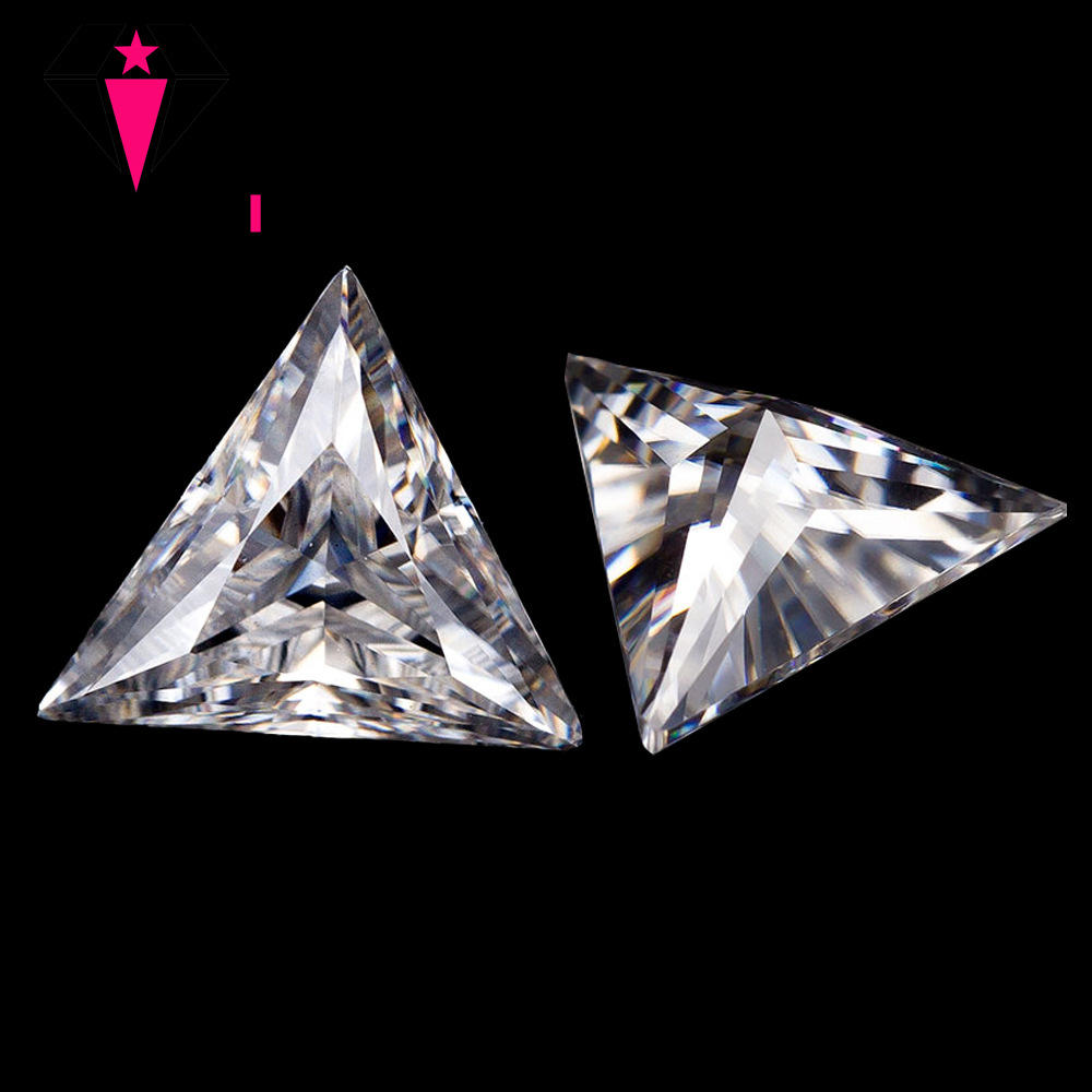 路塔希莫桑钻女性戒指宝石三角形状defghij颜色vvs1清晰派对婚礼