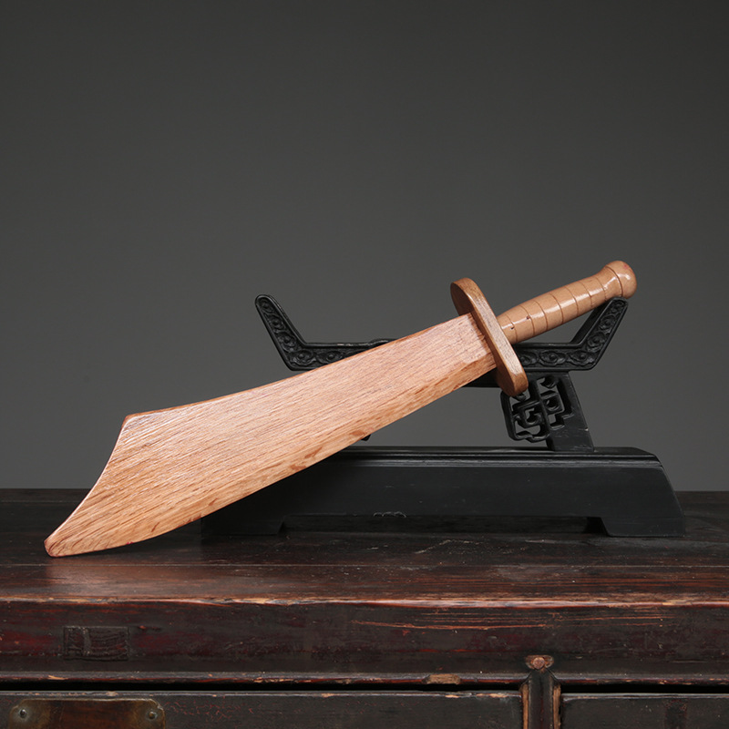 实木儿童玩具实木头小刀迷你款小木刀小朋友木质兵器短刀款弯大刀