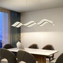 艺术极简飘带吊灯设计师简约餐厅长条波浪造型前台茶室亚克力吊灯