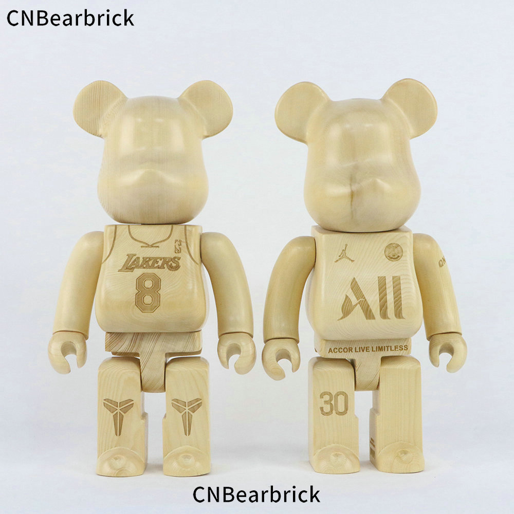 bearbrick科比梅西球衣实木积木熊400%潮玩公仔木头熊玩偶摆件
