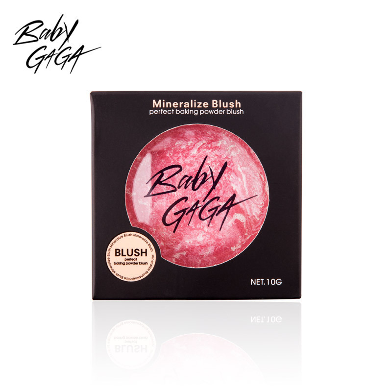 [B51] Baby Gaga Soft Yarn Face Shaping Baking Blush Rouge Baked Powder Pink Smooth Delicate Brightening Skin Color
