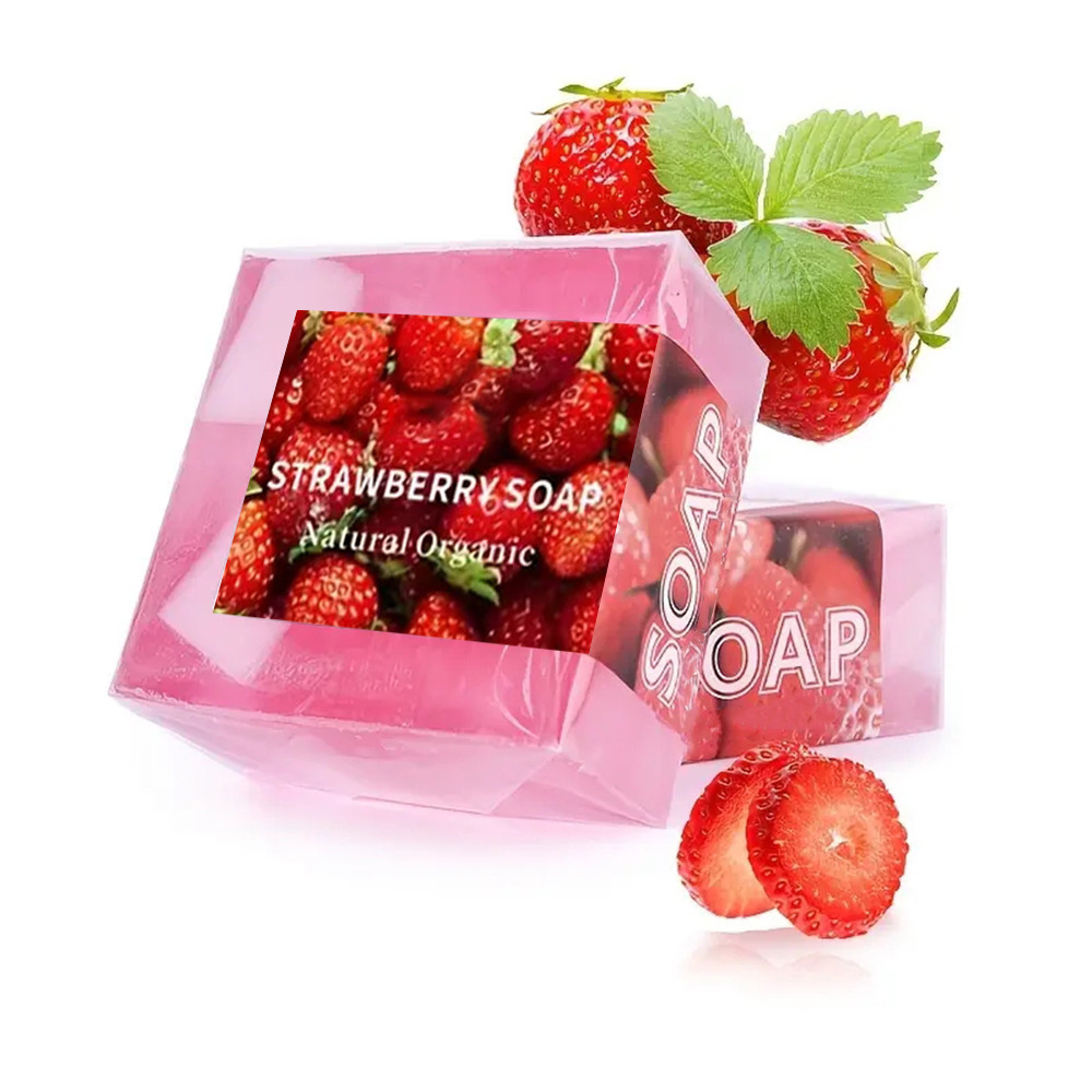 跨境外贸salt soap草莓皂姜黄手工皂精油皂清洁肥皂洁面沐浴香皂
