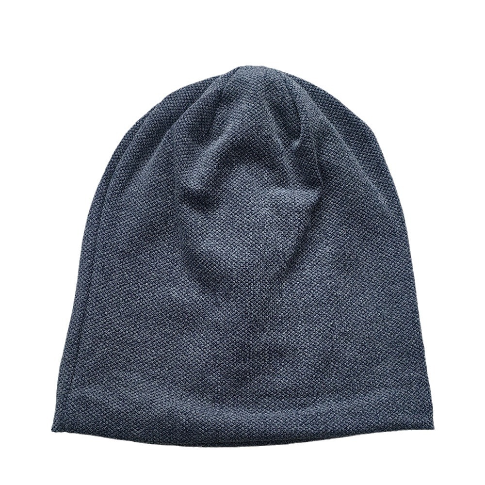 Cross-Border New Arrival Solid Color Closed Toe Pile Heap Cap Autumn and Winter Men's and Women's Windproof Thermal Head Cover Hat All-Match Beanie Hat