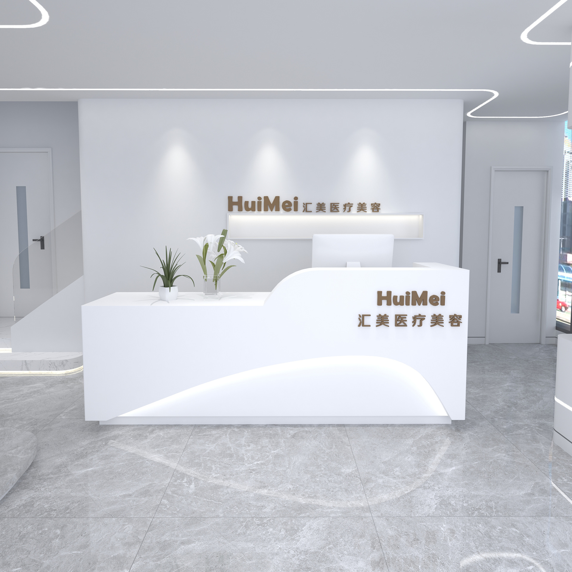 吧台收银台服装店铺小型简约现代理发柜台桌医美容院公司前台接待