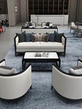 酒店洽谈沙发新中式接待组合会客椅简约大堂休息贵宾室单人家具