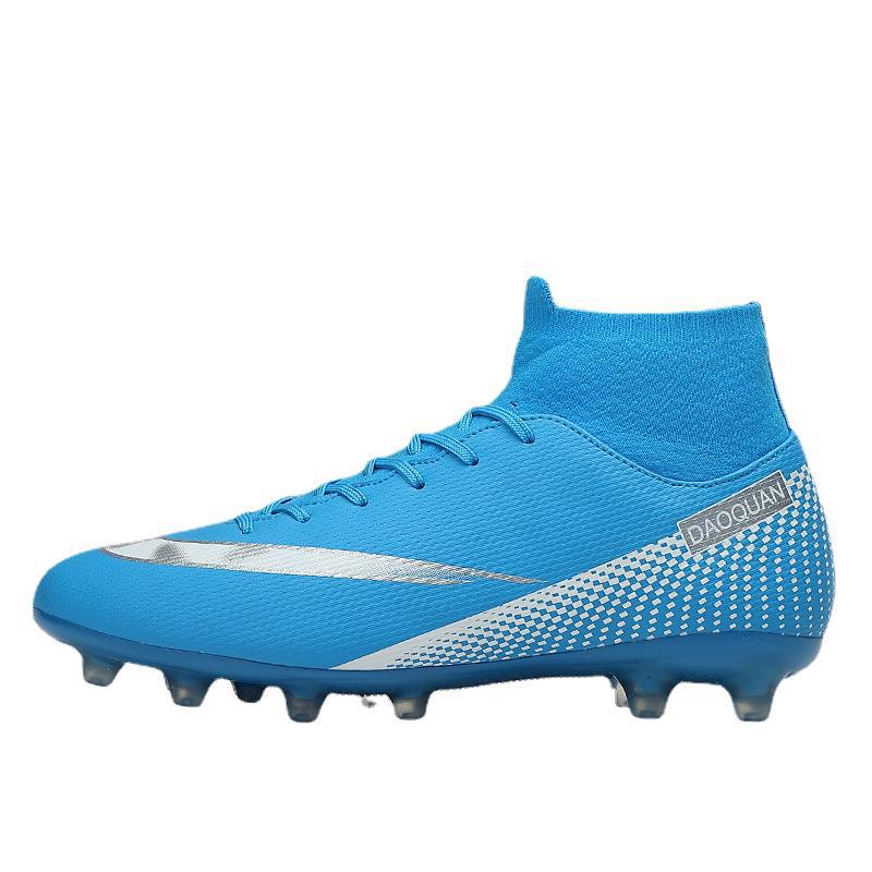 跨境足球鞋高帮tf碎钉人造草坪皮足男女儿童ag长钉比赛学生训练鞋