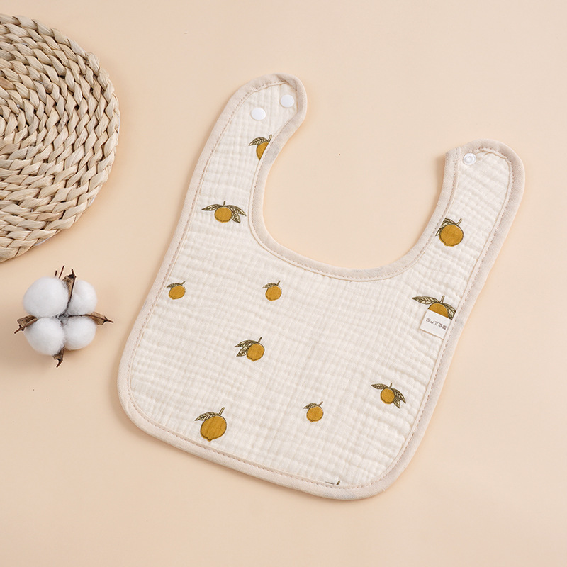 Six-Layer Cotton Cloth U-Shaped Bib Baby Saliva Towel Children Eating Bib Baby Anti-Vomiting Milk Towel Rear Buckle Bib