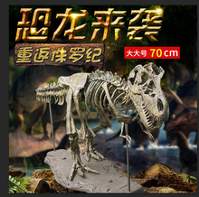 大号恐龙化石 拼装玩具摆件霸王龙骨架模型考古仿真64节骨骼益智