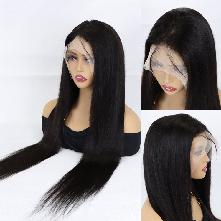 European and American Foreign Trade Wig Front Lace Human Hair Wig 13*4 Human Hair Wigs Natural Color