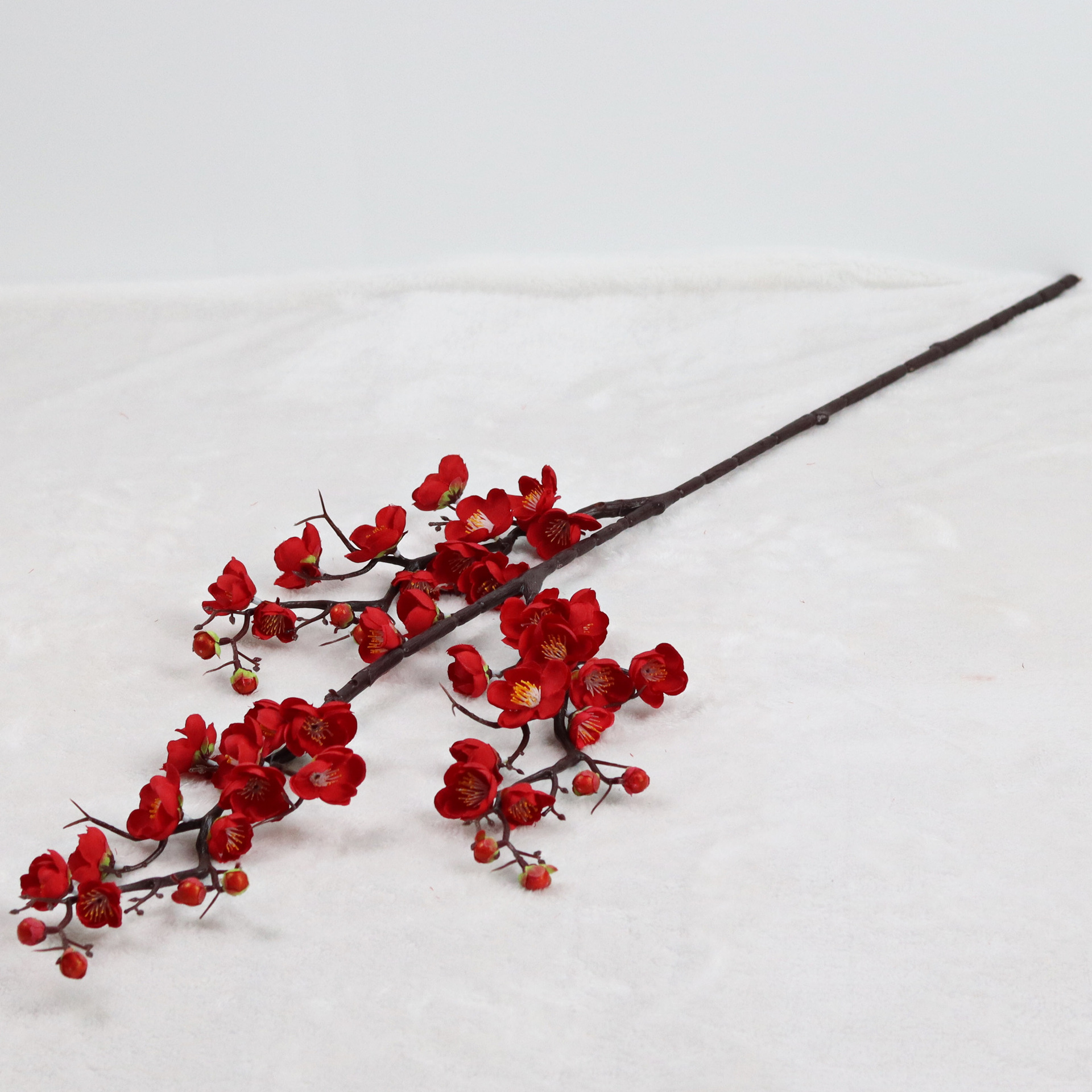 Red Plum Blossom Artificial Bouquet Peach Blossom Branch Chimonanthus Plastic Fake Flower Indoor Home Ornamental Flower Artificial Flowers Wholesale