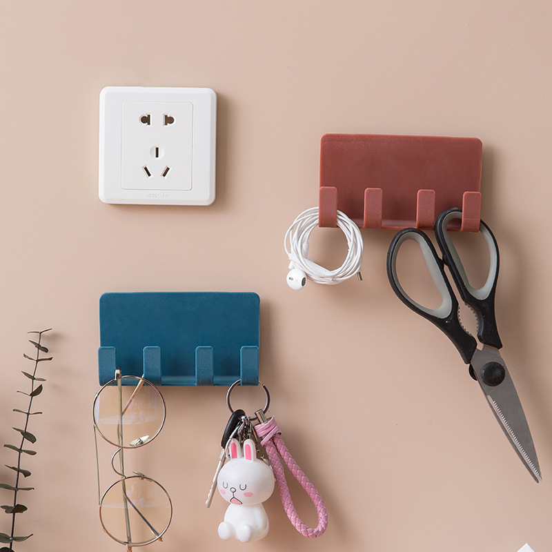 Punch-Free Nordic Creative Paste Style Mobile Charging Bracket Household Wall Mark Storage Rack Plug Hook Free