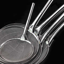 漏勺商用不锈钢家用密网油捞捞面过滤网勺网漏网筛漏瓢笊篱油炸网